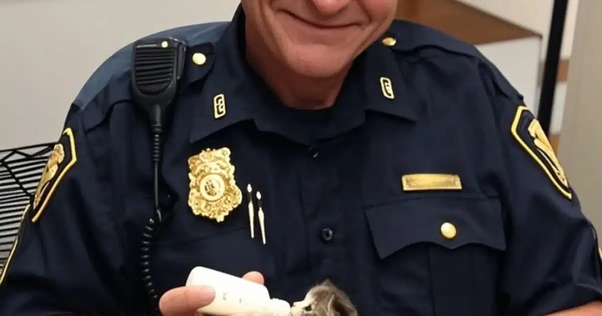 Un policier a découvert un petit chaton, mais lorsqu'il a regardé les images de sécurité, son sourire s'est estompé