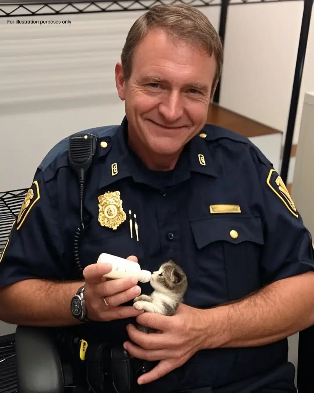 Un policier a découvert un petit chaton, mais lorsqu'il a regardé les images de sécurité, son sourire s'est estompé