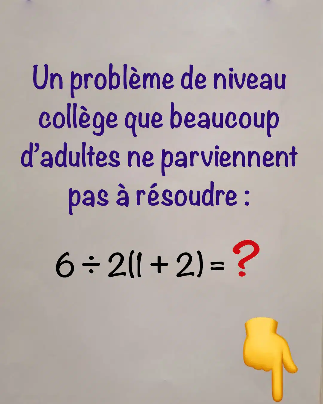 Un problème mathématique de niveau collège que beaucoup d’adulte n’arrive pas à résoudre