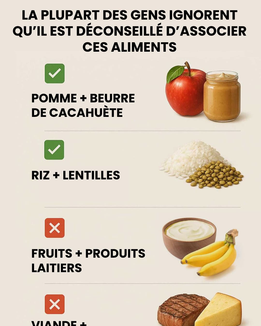 Voici pourquoi il ne faut pas associer ces aliments