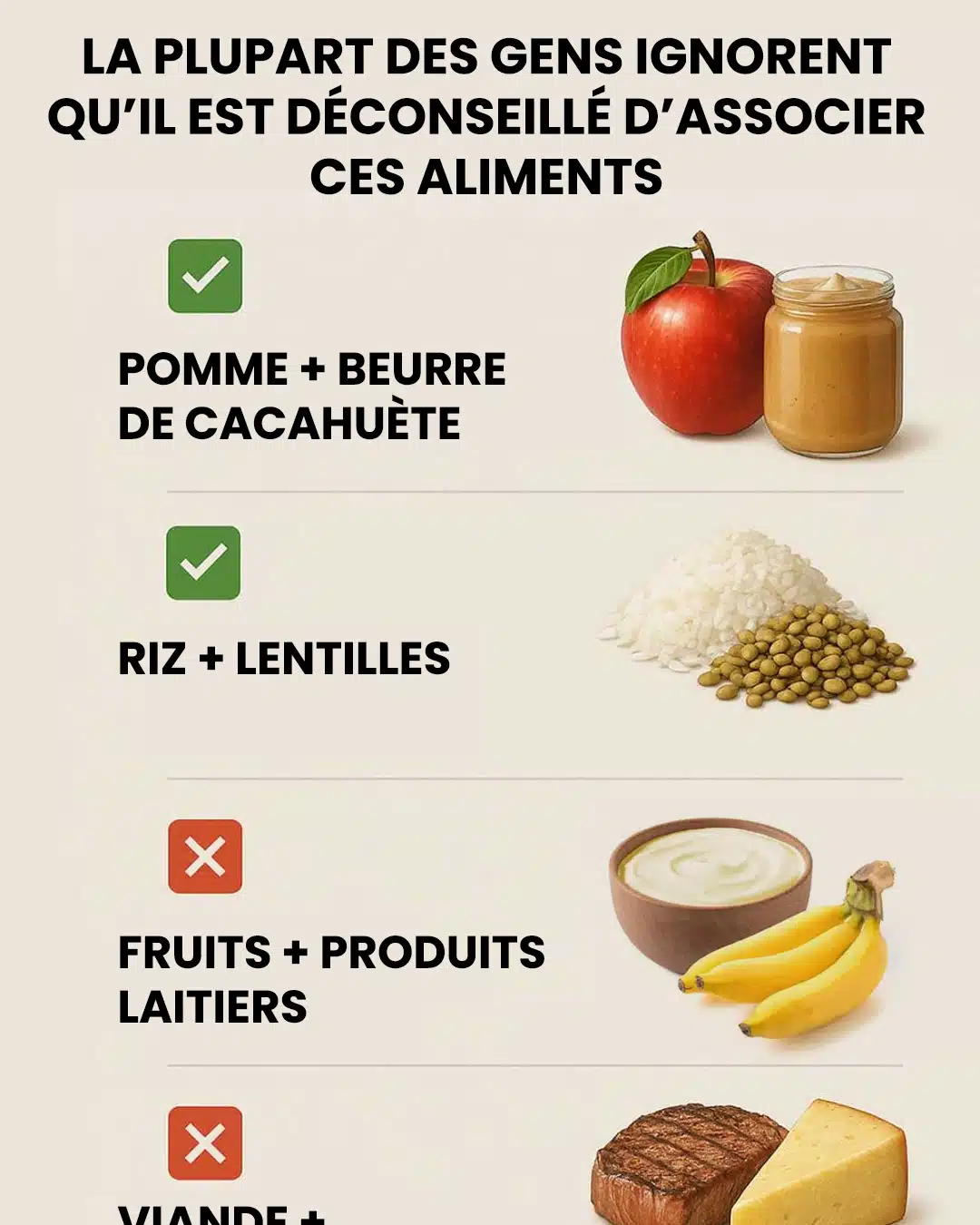 Voici pourquoi il ne faut pas associer ces aliments