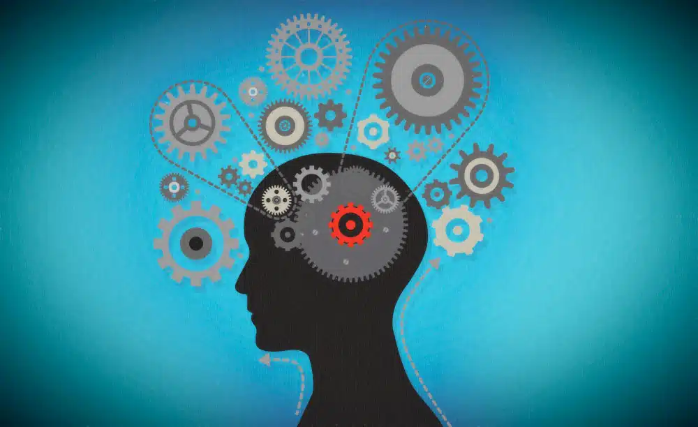 Illustration représentant une femme réfléchissant, symbolisant la concentration